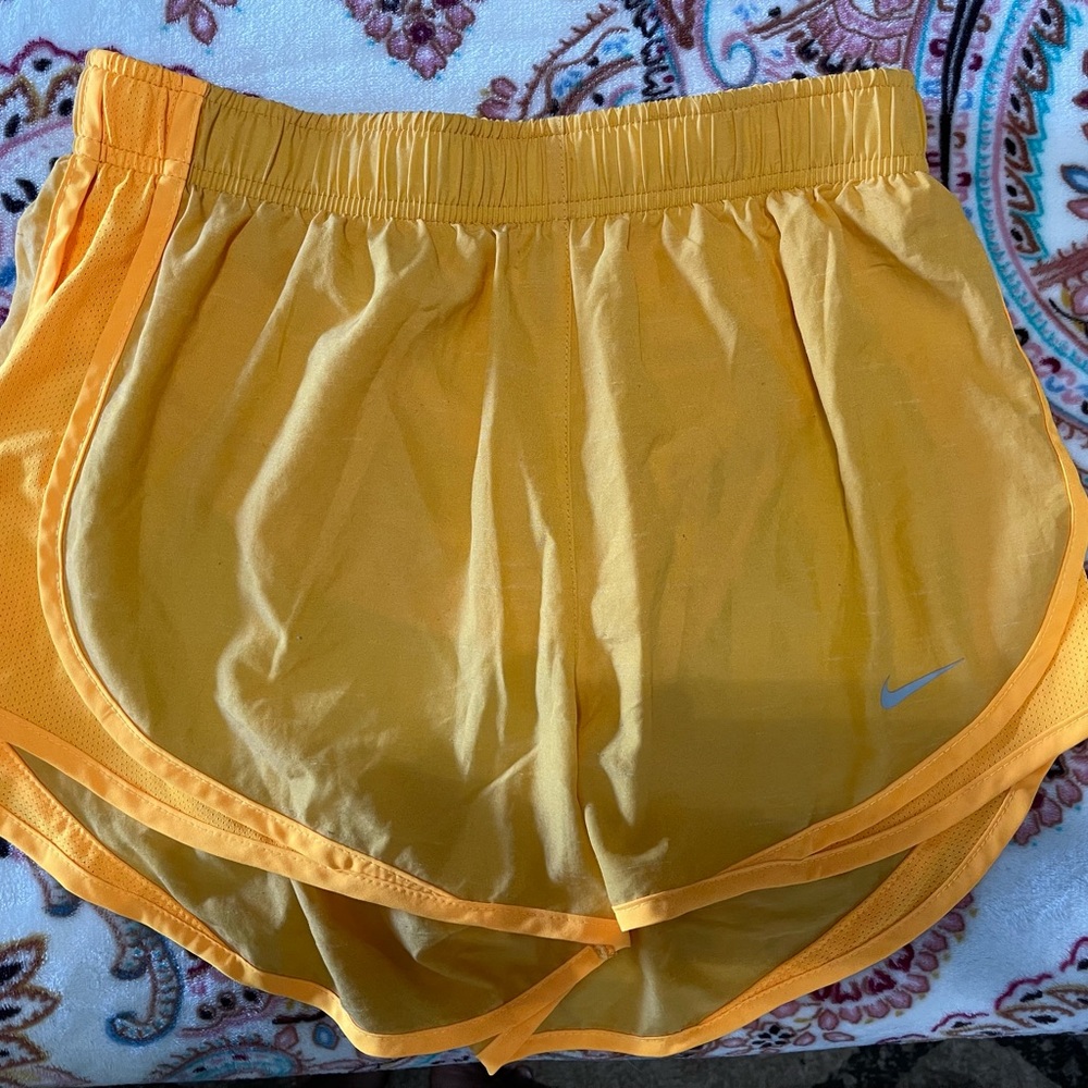 Nike Yellow Athletic Shorts Lightweight Retro Design